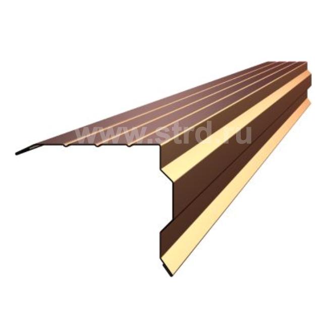 Торцевая планка фигурная для профнастила для металлочерепицы 90*115мм сталь 0.5мм Rooftop Бархат (Rooftop Matte) 2м Stynergy