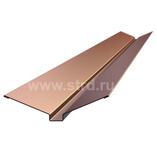 Накладка ендовы фигурная для профнастила для металлочерепицы 115*30*115мм сталь 0.5мм Rooftop Бархат (Rooftop Matte) 2м Stynergy