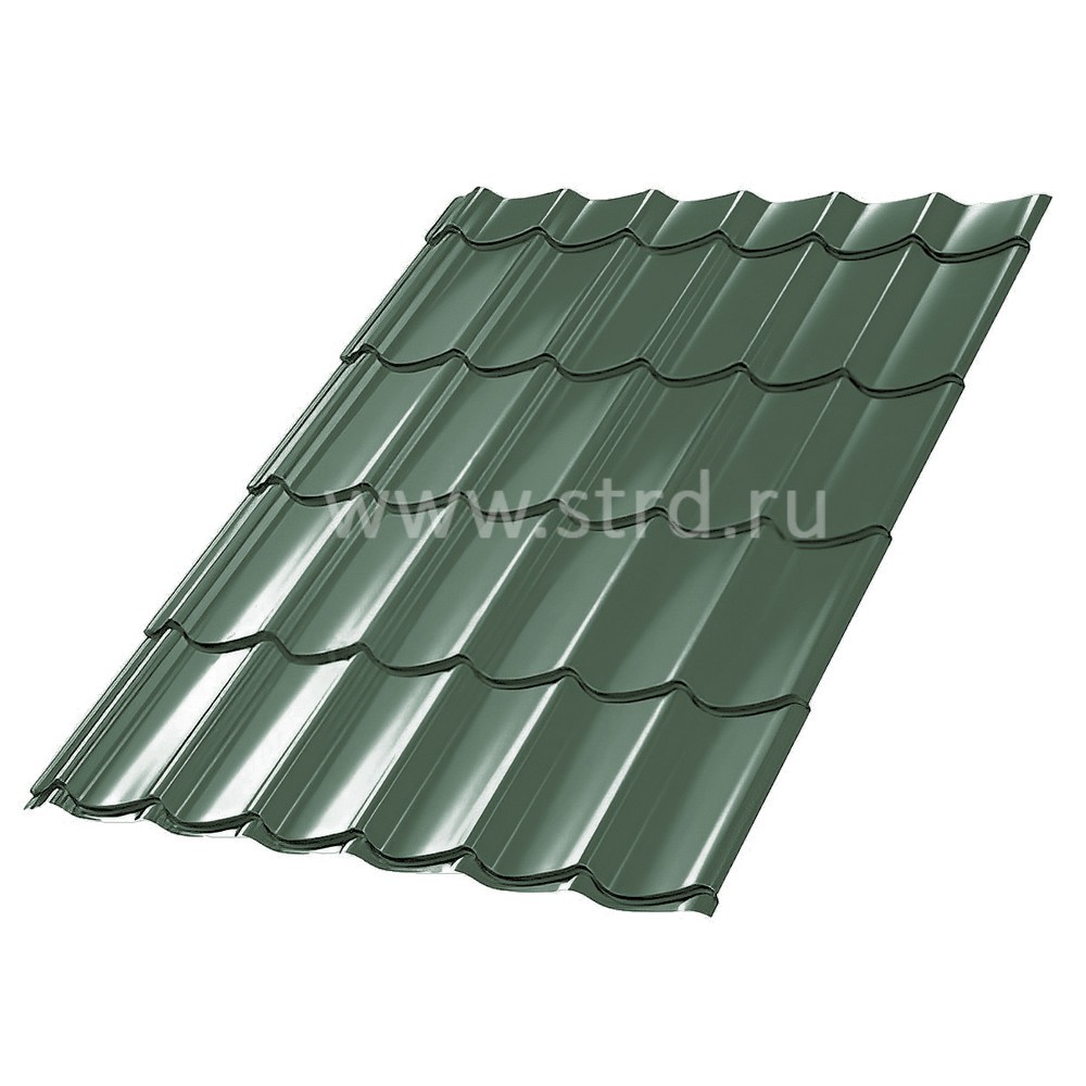 Металлочерепица Ламонтерра Х 0.5мм Puretan Россия RR 11 (зеленый) Металл Профиль