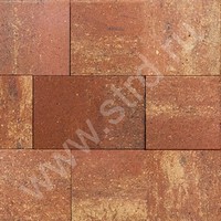 Тротуарная плитка Плато Terracotta верхний прокрас mix основа - серый цемент набор на м2  t=80мм Steingot