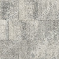 Тротуарная плитка Плато Stein Silver верхний прокрас mix основа - серый цемент набор на м2  t=80мм Steingot