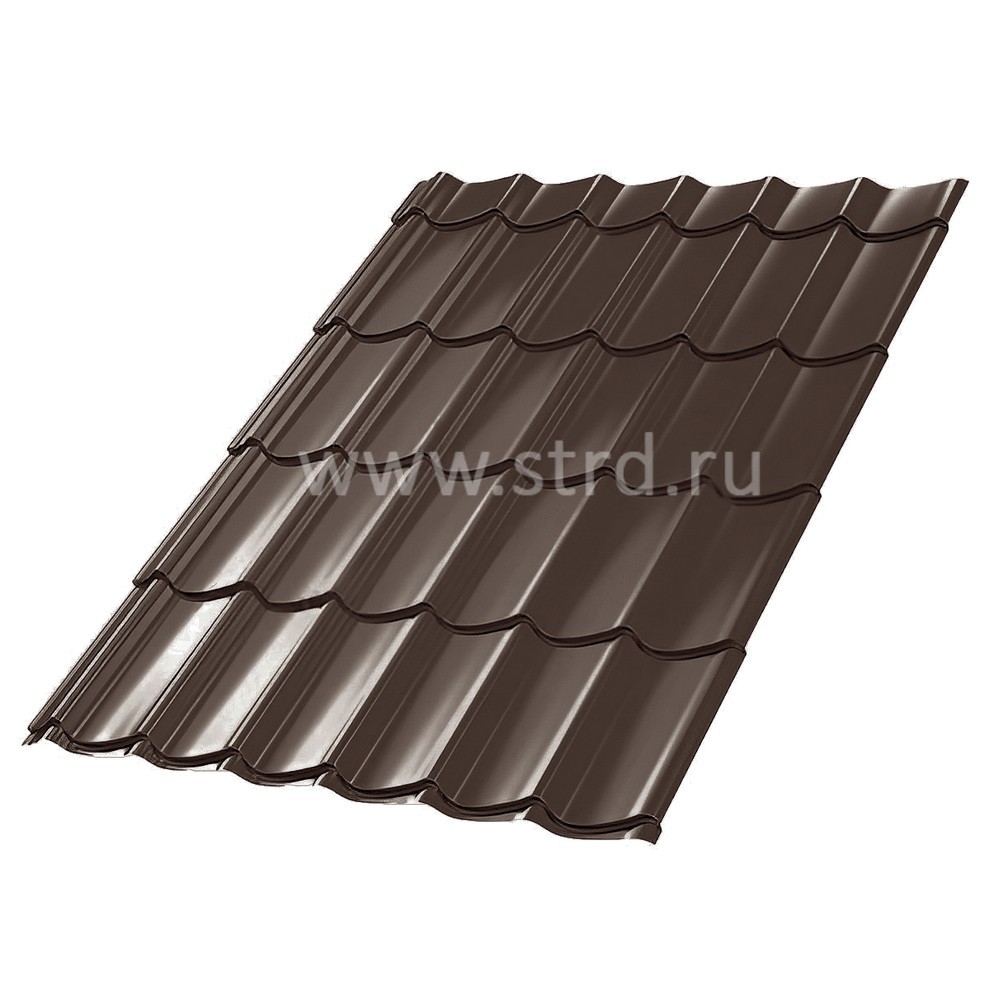 Металлочерепица Classic 0.5мм Rooftop Бархат (Rooftop Matte) Россия RR 32 (коричневый) Grand Line