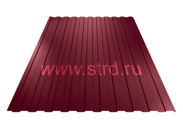 Распродажа 15,84 м2 / 9шт. готовые листы профнастила С8 разной длины 0.45мм Полиэстер Россия RAL 3005 (вишневый) Grand Line