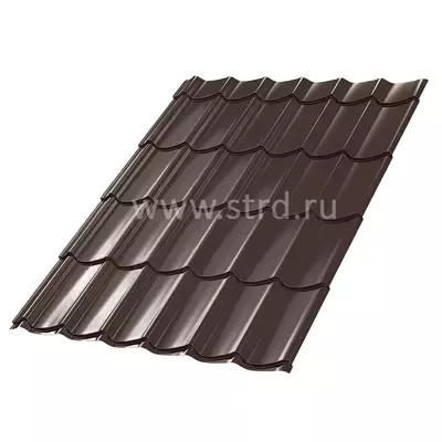 Металлочерепица СМ Классик 0.5мм Rooftop Бархат (Rooftop Matte) Россия RR 32 (коричневый) Stynergy