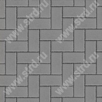 Тротуарная плитка Брусчатка 2П4ф Серый основа - серый цемент 200*100*40мм Нобетек