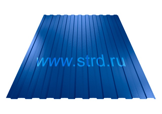 Профнастил C 8 0.5мм Полиэстер Россия RAL 5005 (синий) ЮджинСТрой