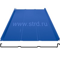 Фальцевая панель фальц двойной стоячий Line 625/550мм Полиэстер 0.45мм RAL 5002 (синий) Grand Line