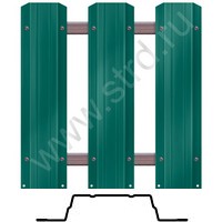 Штакетник металлический Barrera трапеция 0.118м 0.5мм Полиэстер RAL 6005 (зеленый) ЮджинСТрой