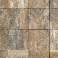 Тротуарная плитка Квадрат Альпин верхний прокрас mix основа - серый цемент 300*300*60мм Фабрика Готика
