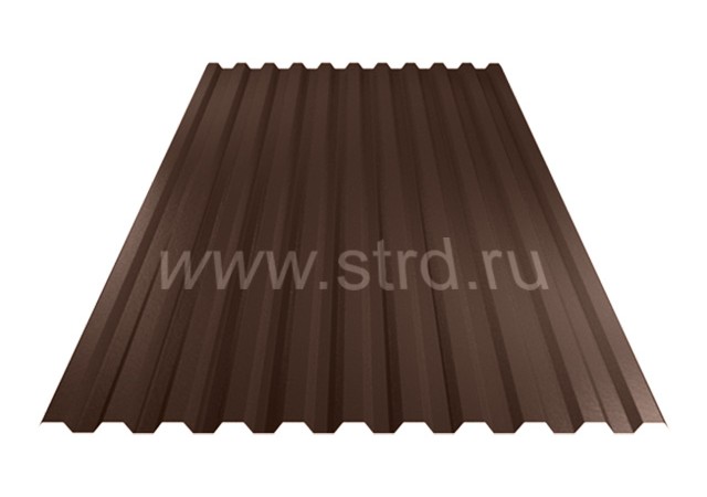 Профнастил C 21 0.35мм Полиэстер Россия RAL 8017 (коричневый) SteelX