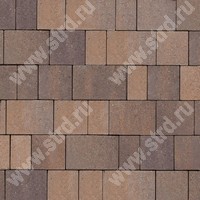 Тротуарная плитка Тоскана Color Mix светло-коричнево-темно-коричневый верхний прокрас mix основа - серый цемент набор на м2  t=60мм Одинцовское ДРСУ