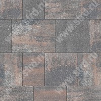 Тротуарная плитка Колдиз 3 Оранжевый оникс верхний прокрас mix основа - серый цемент набор на м2  t=60мм Колдиз