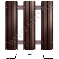 Штакетник металлический Barrera трапеция 0.08м 0.45мм Полиэстер RAL 8017 (коричневый) ЮджинСТрой