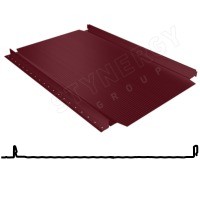 Фальцевая панель Smart фальц Pro гофрированный 521/480мм Corundum 50 0.5мм RAL 3005 (вишневый) Stynergy