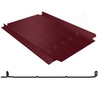 Фальцевая панель Smart фальц Pro узкое ребро 521/480мм Corundum 50 0.5мм RAL 3005 (вишневый) Stynergy