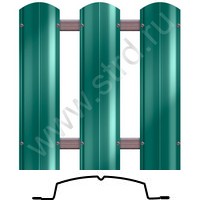 Штакетник металлический Полукруглый Bordex thin фигурный 0.097м 0.35мм Полиэстер RAL 6005 (зеленый) SteelX