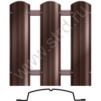 Штакетник металлический Полукруглый Bordex thin фигурный 0.097м 0.35мм Полиэстер RAL 8017 (коричневый) SteelX