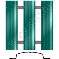Штакетник металлический Полукруглый Bordex thin прямой 0.097м 0.35мм Полиэстер RAL 6005 (зеленый) SteelX